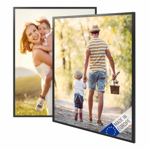 PHOTOLINI Bilderrahmen Holz 60x80 Schwarz, Holzbilderrahmen Made in EU, 2er Set, bruchsicheres Acrylglas, zum Aufhängen, extra Zubehör - für Ihre liebsten Fotos & Bilder PHOTOLINI Bilderrahmen Holz 60x80 Schwarz, Holzbilderrahmen Made in EU, 2er Set, bruchsicheres Acrylglas, zum Aufhängen, extra Zubehör - für Ihre liebsten Fotos & Bilder von PHOTOLINI