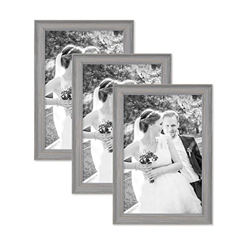3er Set Bilderrahmen Skandinavischer Landhaus-Stil Grau-Braun 20x30 cm Massivholz mit Shabby-Chic Note/Fotorahmen/Wechselrahmen 3er Set Bilderrahmen Skandinavischer Landhaus-Stil Grau-Braun 20x30 cm Massivholz mit Shabby-Chic Note/Fotorahmen/Wechselrahmen von PHOTOLINI