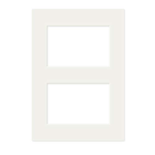 PHOTOLINI 5X Galerie-Passepartout Weiß 21x30 cm für 2 Bilder in 10x15 cm | Passepartouts mit Mehrfachausschnitt von PHOTOLINI