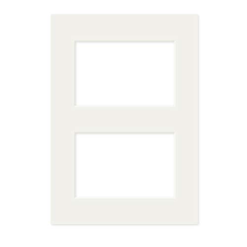 PHOTOLINI 5X Passepartout A4 21x30 aussen Creme-Weiß für 2X Passepartout 10x15 innen, alterungsbeständig & säurefrei 1,5 mm Schrägschnitt - Passepartoutrahmen mit Mehrfachausschnitt von PHOTOLINI