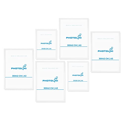 PHOTOLINI weiße Bilderrahmen Set verschiedene Größen, 6 Bilderrahmen weiß Holz MDF, Bilder Rahmen mit Acrylglas, No.8 Bilderrahmenset zum Aufhängen, Fotorahmen Set mit Zubehör für Fotos & Poster PHOTOLINI weiße Bilderrahmen Set verschiedene Größen, 6 Bilderrahmen weiß Holz MDF, Bilder Rahmen mit Acrylglas, No.8 Bilderrahmenset zum Aufhängen, Fotorahmen Set mit Zubehör für Fotos & Poster von PHOTOLINI