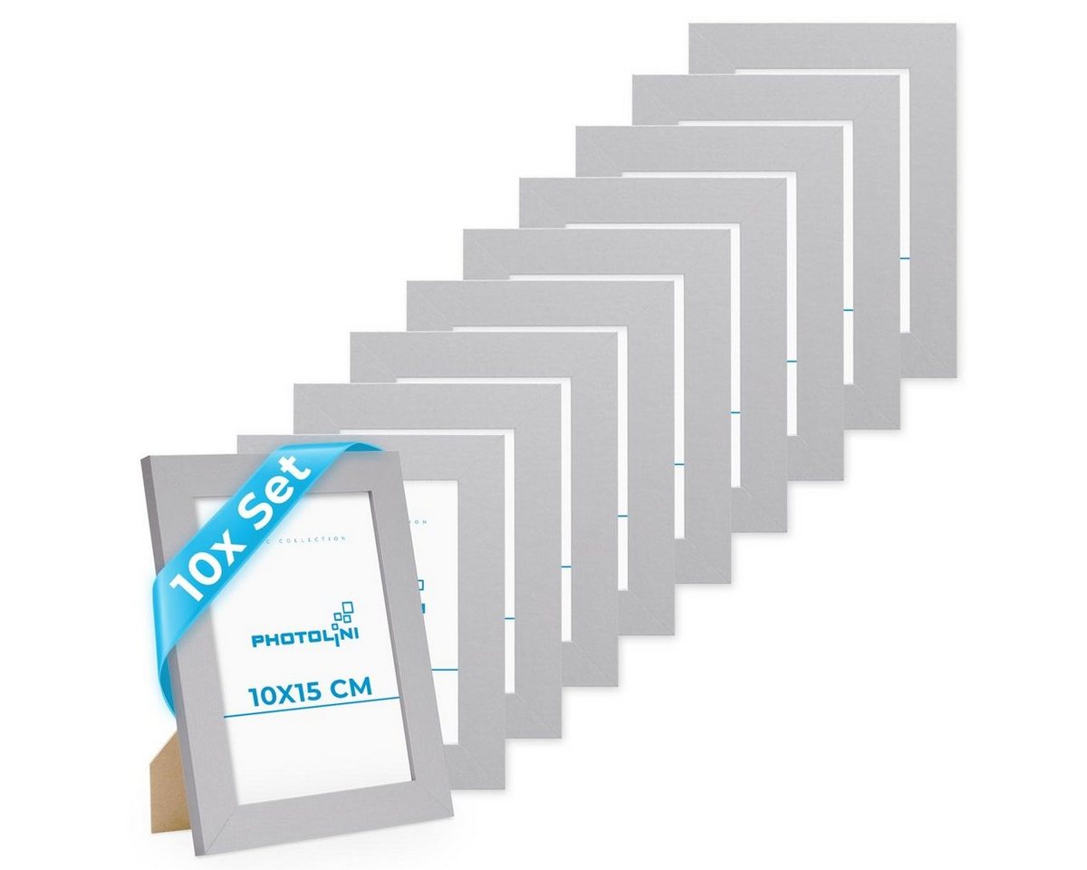 PHOTOLINI Bilderrahmen 10er Set, Big Pack, breite Rahmen, extra Zubehör, (10er Set), im modernen Stil für Ihre stilvolle Wanddekoration von PHOTOLINI