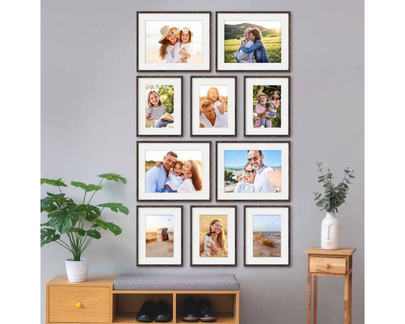 PHOTOLINI Bilderrahmen 10er Set 30x40 cm und 40x50 cm Modern Schmal mit Passepartout PHOTOLINI Bilderrahmen 10er Set 30x40 cm und 40x50 cm Modern Schmal mit Passepartout von PHOTOLINI