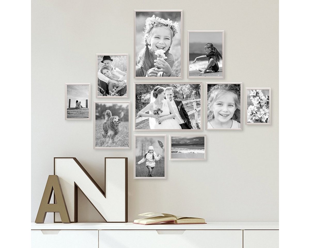 PHOTOLINI Bilderrahmen 10er Set Aluminium Modern Schmal 10x15 bis 21x30 cm PHOTOLINI Bilderrahmen 10er Set Aluminium Modern Schmal 10x15 bis 21x30 cm von PHOTOLINI