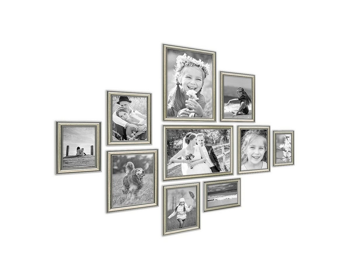 PHOTOLINI Bilderrahmen 10er Set Kunststoff-Rahmen eleganter Barock-Stil 10x15 bis 21x30 cm PHOTOLINI Bilderrahmen 10er Set Kunststoff-Rahmen eleganter Barock-Stil 10x15 bis 21x30 cm von PHOTOLINI