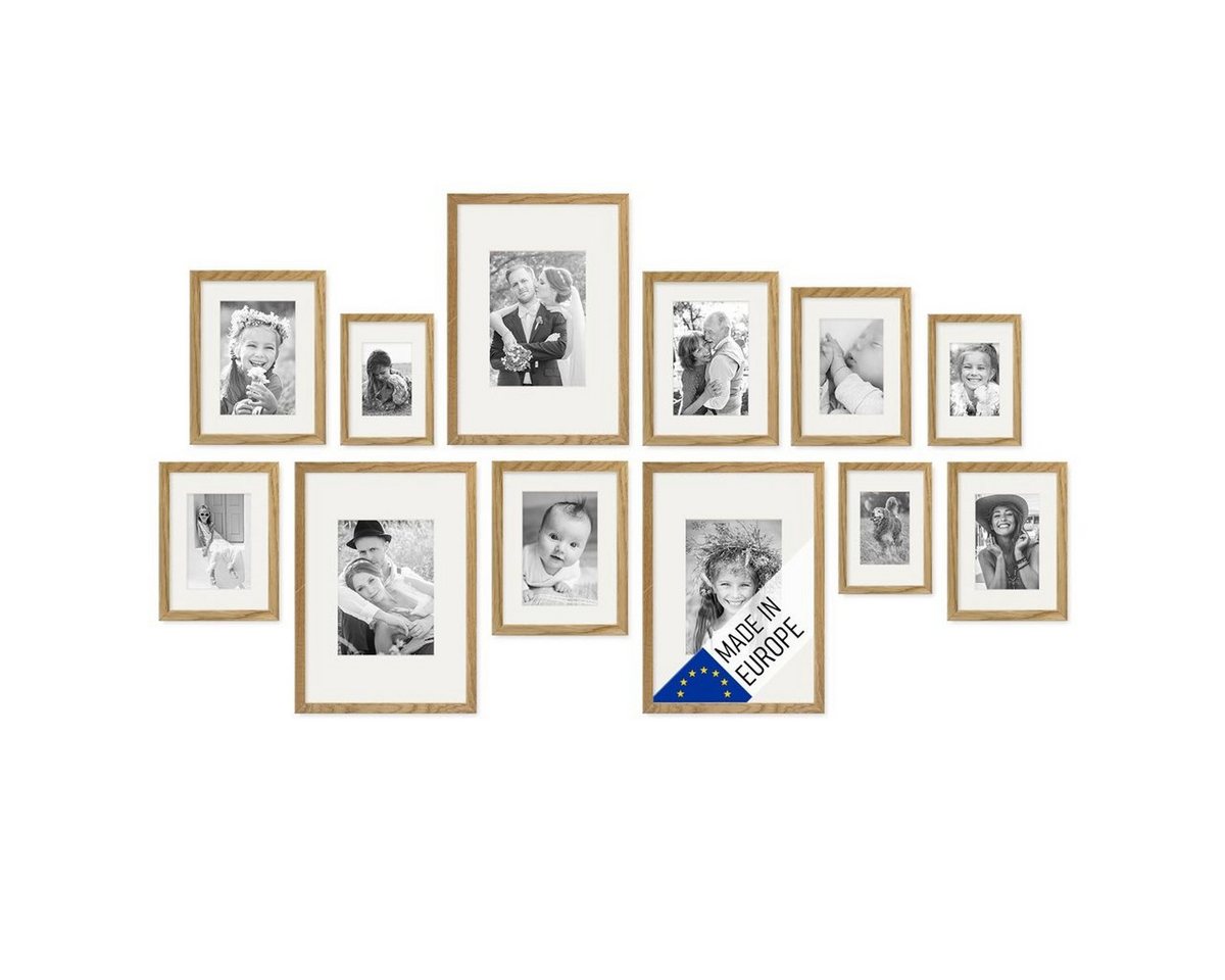 PHOTOLINI Bilderrahmen 12er Set Echtholz 10x15 bis 21x30 cm mit Passepartout, Acrylglas, (12 Rahmen), für Portraits und Aufnahmen Ihrer schönsten Momente PHOTOLINI Bilderrahmen 12er Set Echtholz 10x15 bis 21x30 cm mit Passepartout, Acrylglas, (12 Rahmen), für Portraits und Aufnahmen Ihrer schönsten Momente von PHOTOLINI