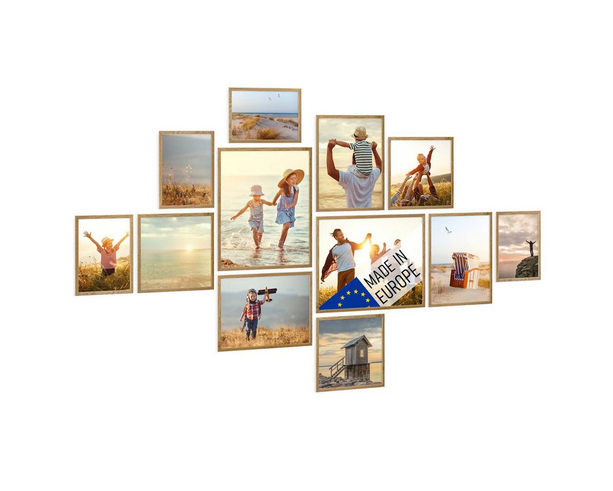 PHOTOLINI Bilderrahmen 12er Set Echtholz-Rahmen schmal, mit Acrylglas, 21x30 bis 40x50 cm PHOTOLINI Bilderrahmen 12er Set Echtholz-Rahmen schmal, mit Acrylglas, 21x30 bis 40x50 cm von PHOTOLINI