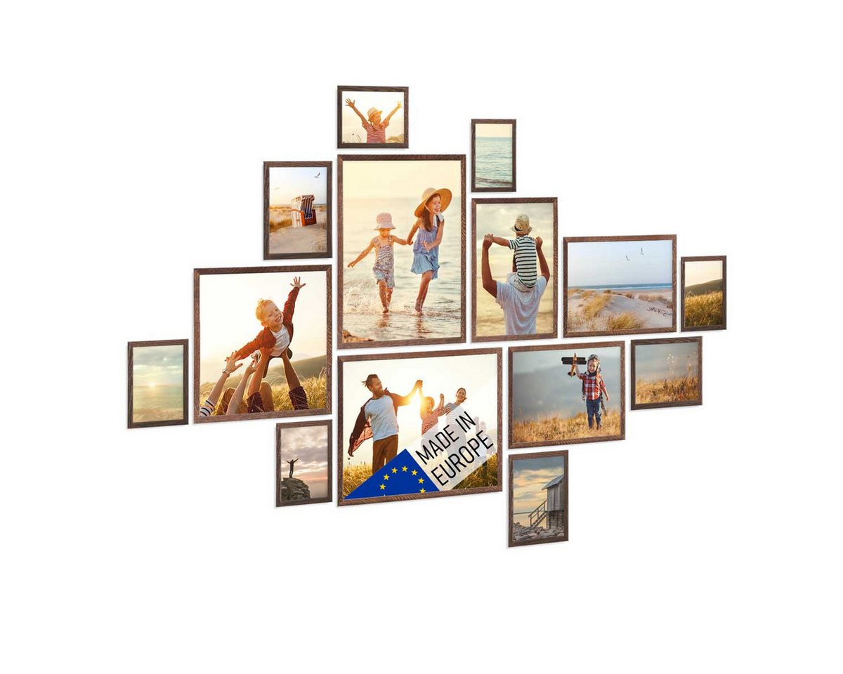 PHOTOLINI Bilderrahmen 14er Set Echtholz-Rahmen schmal, mit Acrylglas, 10x15 bis 30x40 cm PHOTOLINI Bilderrahmen 14er Set Echtholz-Rahmen schmal, mit Acrylglas, 10x15 bis 30x40 cm von PHOTOLINI