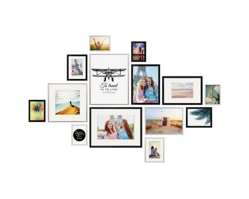PHOTOLINI Bilderrahmen 14er Set Modern 10x15 bis 30x40 cm von PHOTOLINI