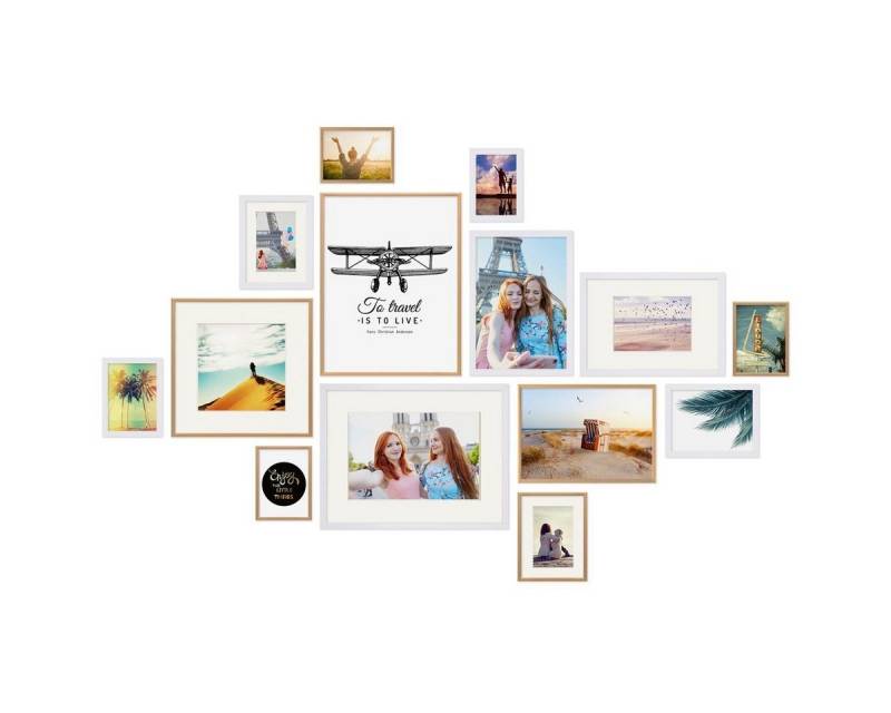 PHOTOLINI Bilderrahmen 14er Set Modern 10x15 bis 30x40 cm von PHOTOLINI
