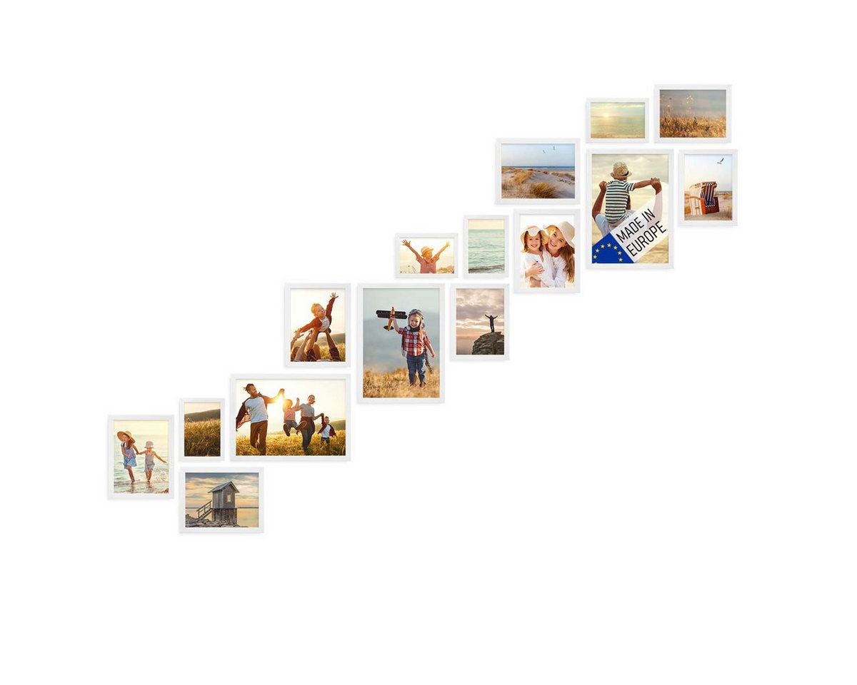 PHOTOLINI Bilderrahmen 15er Set Echtholz-Rahmen, Acrylglas 10x15 bis 21x30 cm Treppenhaus PHOTOLINI Bilderrahmen 15er Set Echtholz-Rahmen, Acrylglas 10x15 bis 21x30 cm Treppenhaus von PHOTOLINI