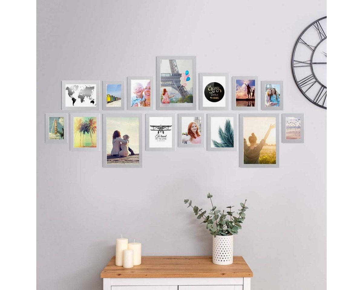 PHOTOLINI Bilderrahmen 15er Set breite Rahmen 10x15 bis 21x30 cm, extra Zubehör, (15 Rahmen), im modernen Stil für Ihre stilvolle Wanddekoration PHOTOLINI Bilderrahmen 15er Set breite Rahmen 10x15 bis 21x30 cm, extra Zubehör, (15 Rahmen), im modernen Stil für Ihre stilvolle Wanddekoration von PHOTOLINI