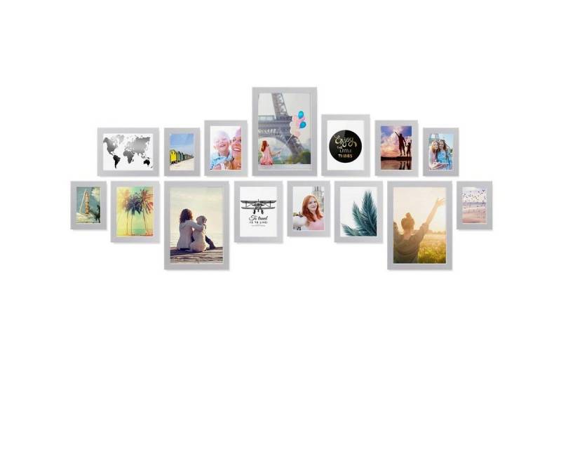 PHOTOLINI Bilderrahmen 15er Set breite Rahmen 10x15 bis 21x30 cm, extra Zubehör, (15 Rahmen), im modernen Stil für Ihre stilvolle Wanddekoration PHOTOLINI Bilderrahmen 15er Set breite Rahmen 10x15 bis 21x30 cm, extra Zubehör, (15 Rahmen), im modernen Stil für Ihre stilvolle Wanddekoration von PHOTOLINI