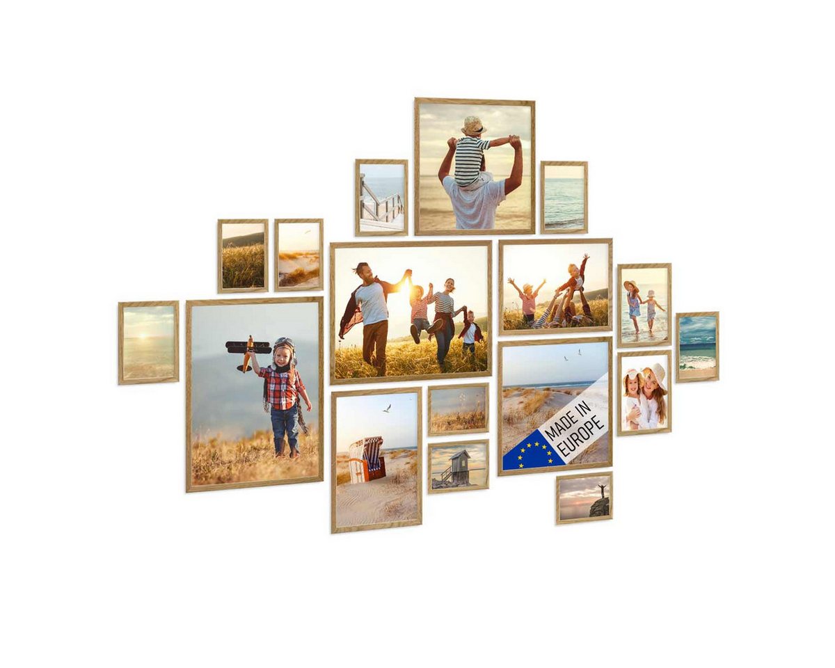 PHOTOLINI Bilderrahmen 17er Set Echtholz-Rahmen schmal, mit Acrylglas, 10x15 bis 30x40 cm PHOTOLINI Bilderrahmen 17er Set Echtholz-Rahmen schmal, mit Acrylglas, 10x15 bis 30x40 cm von PHOTOLINI