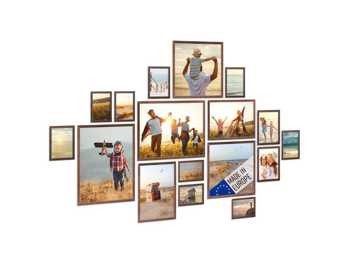 PHOTOLINI Bilderrahmen 17er Set Echtholz-Rahmen schmal, mit Acrylglas, 10x15 bis 30x40 cm PHOTOLINI Bilderrahmen 17er Set Echtholz-Rahmen schmal, mit Acrylglas, 10x15 bis 30x40 cm von PHOTOLINI