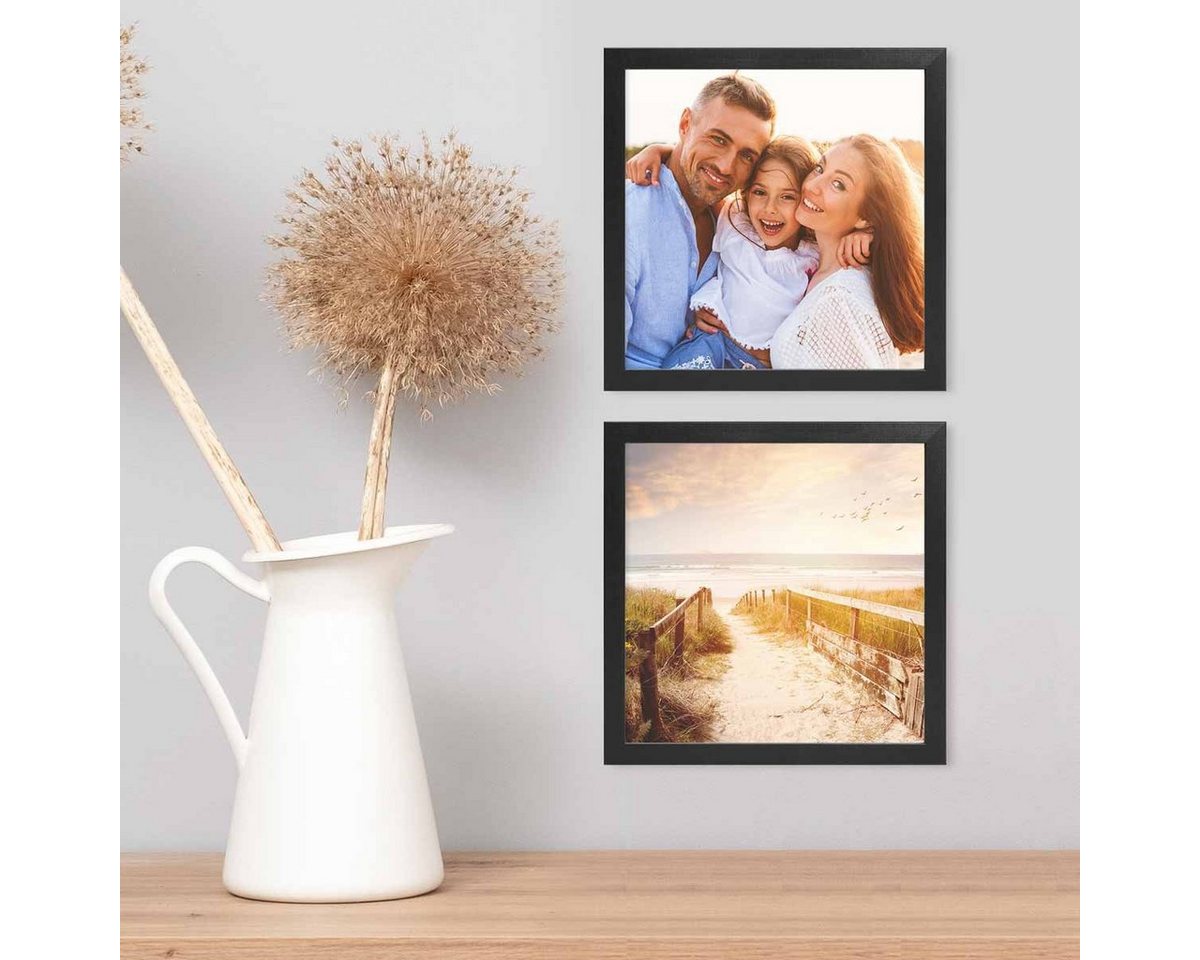 PHOTOLINI Bilderrahmen 2er Set Massivholz-Rahmen Modern Zeitlos mit Acrylglasscheibe von PHOTOLINI