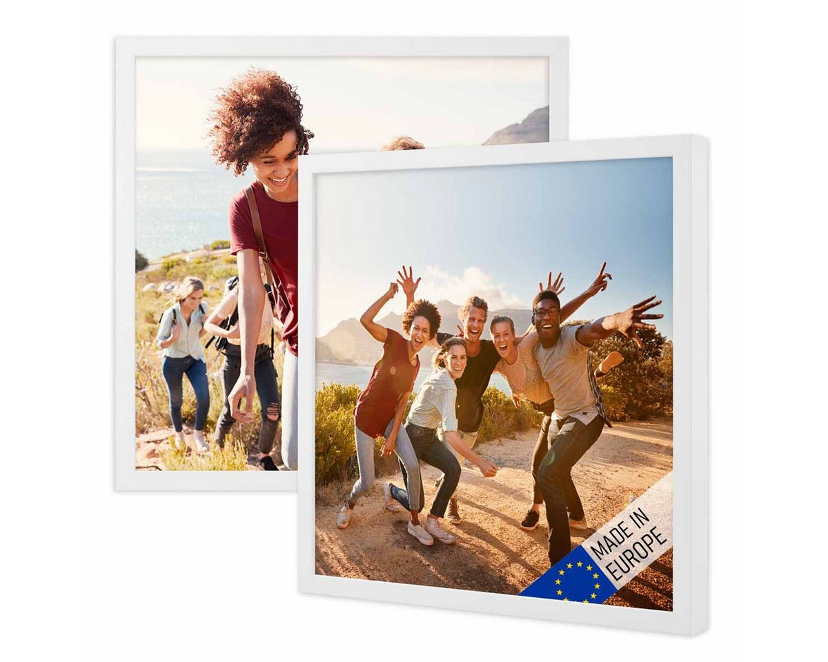 PHOTOLINI Bilderrahmen 2er Set Massivholz-Rahmen Modern Zeitlos mit Acrylglasscheibe von PHOTOLINI