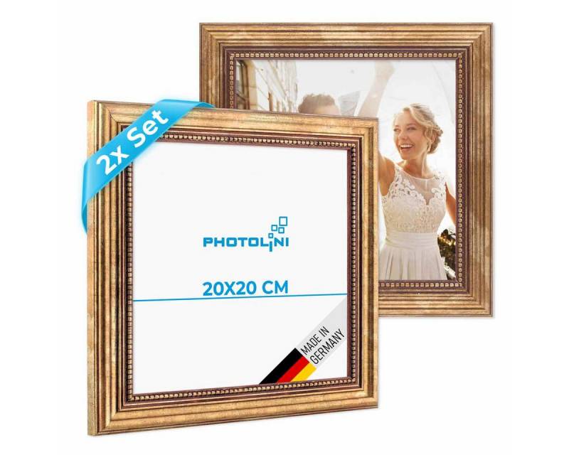 PHOTOLINI Bilderrahmen 2er Set Massivholz-Rahmen im edlen Barock-Design von PHOTOLINI