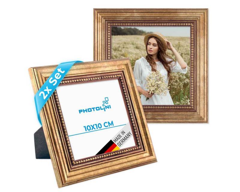 PHOTOLINI Bilderrahmen 2er Set Massivholz-Rahmen im edlen Barock-Design von PHOTOLINI