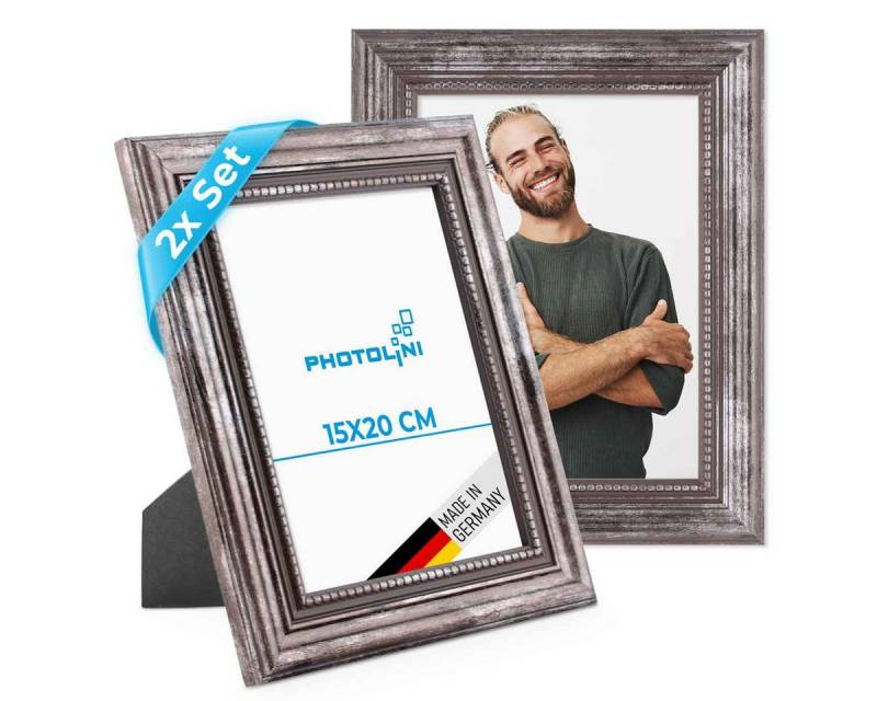 PHOTOLINI Bilderrahmen 2er Set Massivholz-Rahmen im edlen Barock-Design von PHOTOLINI