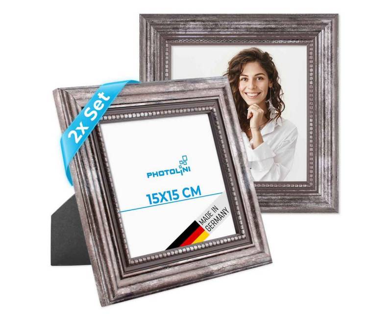 PHOTOLINI Bilderrahmen 2er Set Massivholz-Rahmen im edlen Barock-Design von PHOTOLINI