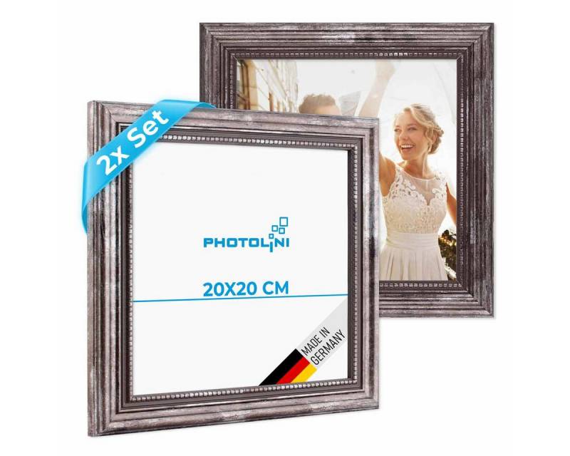 PHOTOLINI Bilderrahmen 2er Set Massivholz-Rahmen im edlen Barock-Design von PHOTOLINI