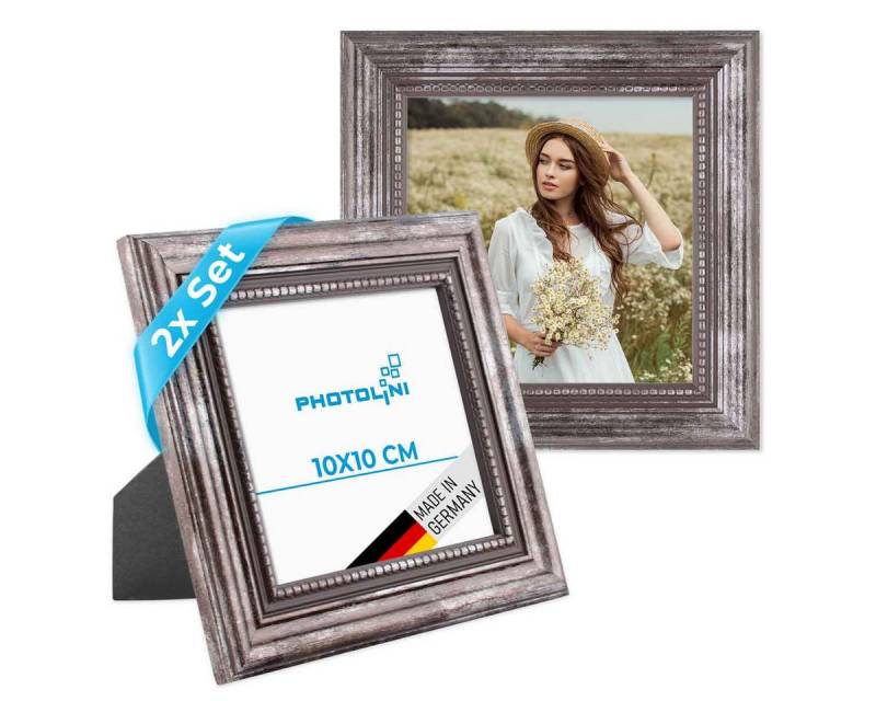 PHOTOLINI Bilderrahmen 2er Set Massivholz-Rahmen im edlen Barock-Design von PHOTOLINI
