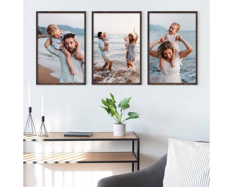 PHOTOLINI Bilderrahmen 3er Set, stabiles MDF-Holz, mit Acrylglas, extra Zubehör, (3er Set) von PHOTOLINI