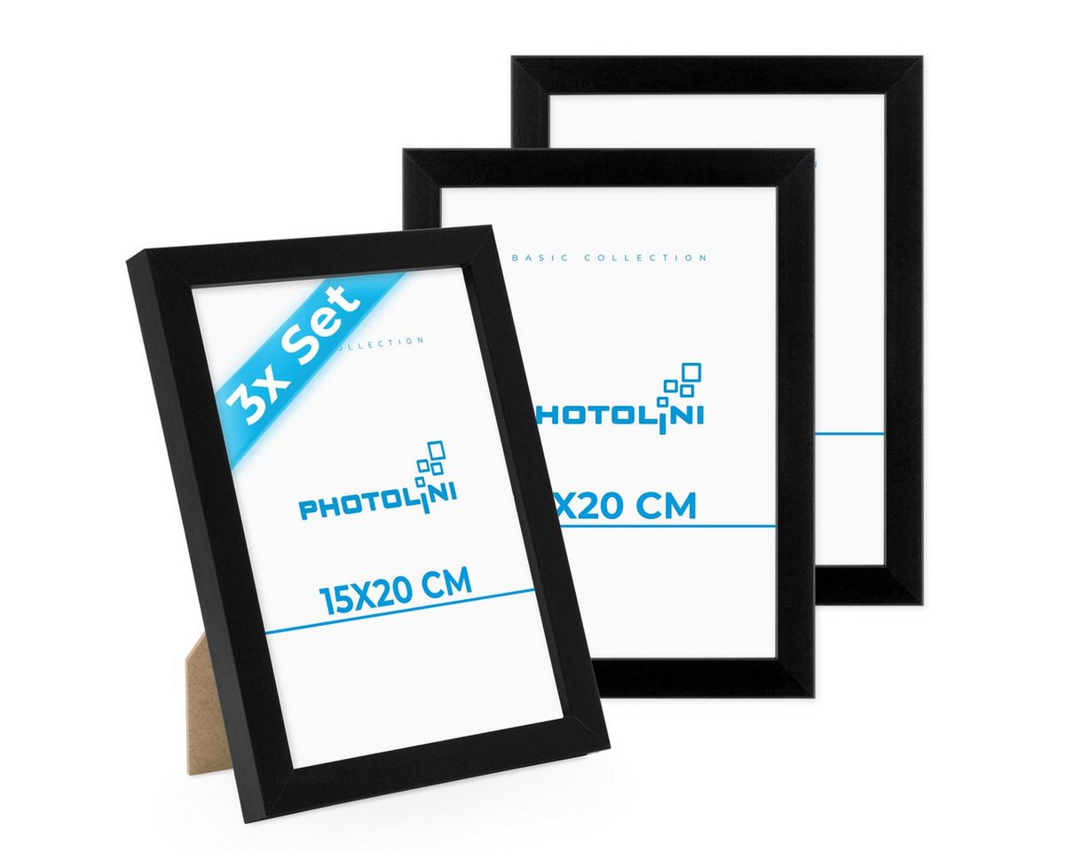 PHOTOLINI Bilderrahmen 3er Set, stabiles MDF-Holz, mit Acrylglas, extra Zubehör PHOTOLINI Bilderrahmen 3er Set, stabiles MDF-Holz, mit Acrylglas, extra Zubehör von PHOTOLINI