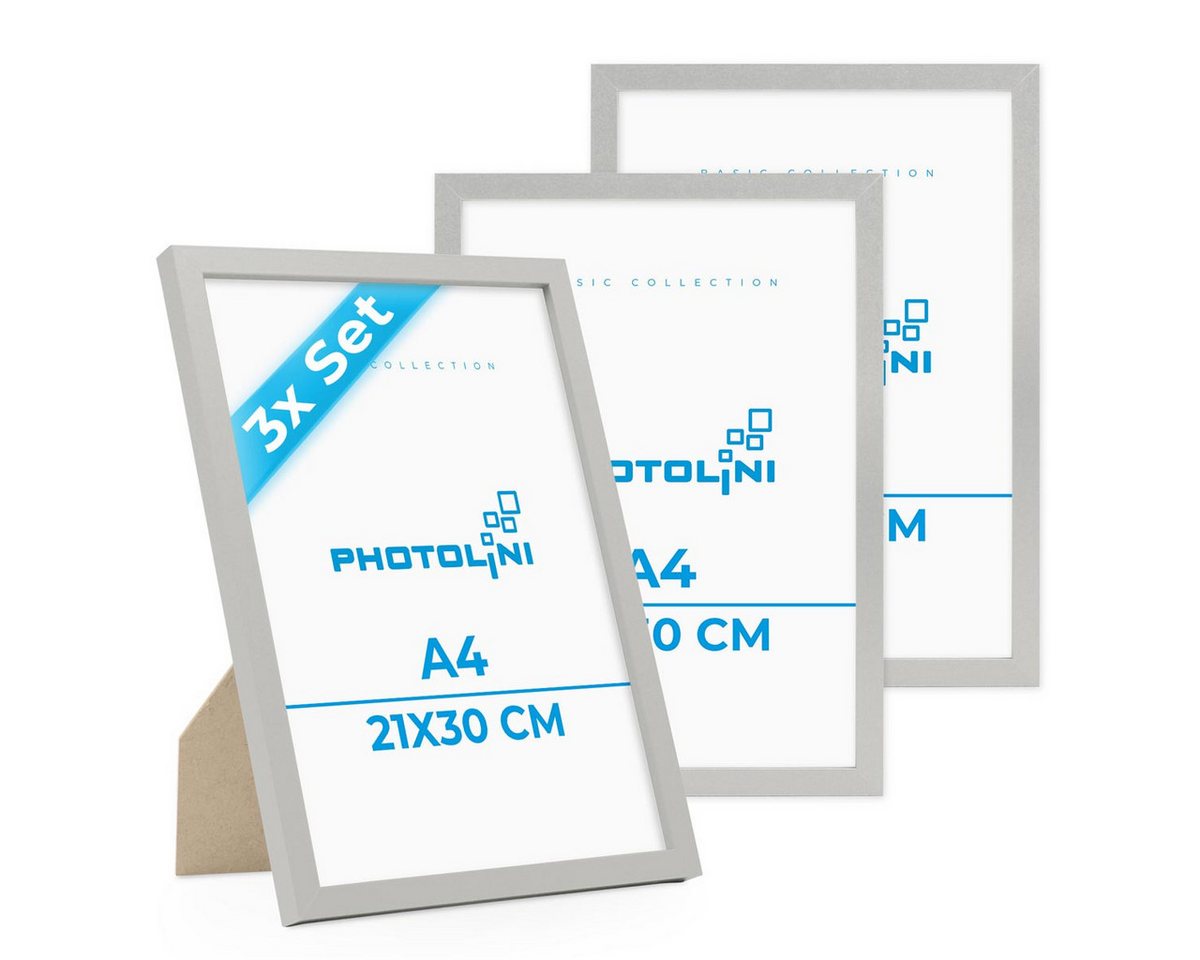 PHOTOLINI Bilderrahmen 3er Set, stabiles MDF-Holz, mit Acrylglas, extra Zubehör PHOTOLINI Bilderrahmen 3er Set, stabiles MDF-Holz, mit Acrylglas, extra Zubehör von PHOTOLINI