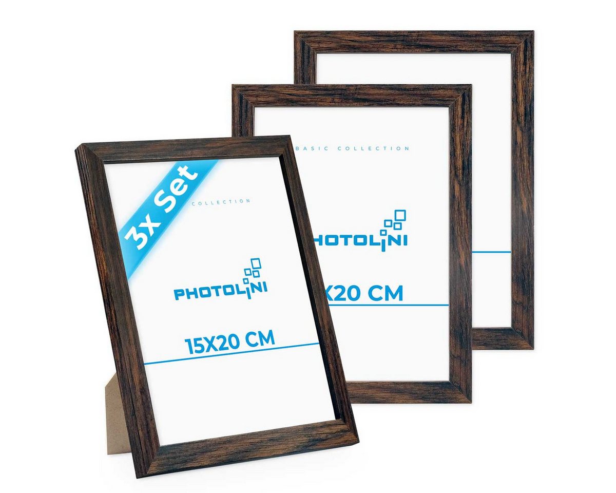 PHOTOLINI Bilderrahmen 3er Set, stabiles MDF-Holz, mit Acrylglas, extra Zubehör PHOTOLINI Bilderrahmen 3er Set, stabiles MDF-Holz, mit Acrylglas, extra Zubehör von PHOTOLINI