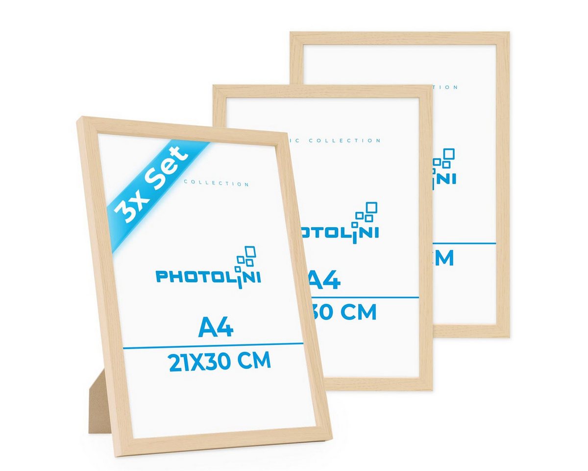 PHOTOLINI Bilderrahmen 3er Set, stabiles MDF-Holz, mit Acrylglas, extra Zubehör PHOTOLINI Bilderrahmen 3er Set, stabiles MDF-Holz, mit Acrylglas, extra Zubehör von PHOTOLINI