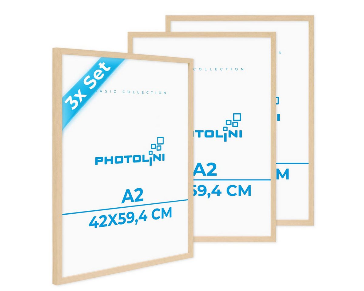 PHOTOLINI Bilderrahmen 3er Set, stabiles MDF-Holz, mit Acrylglas, extra Zubehör PHOTOLINI Bilderrahmen 3er Set, stabiles MDF-Holz, mit Acrylglas, extra Zubehör von PHOTOLINI