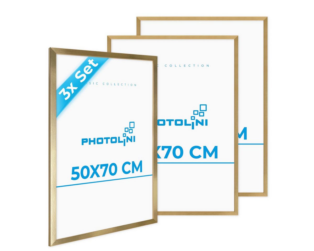 PHOTOLINI Bilderrahmen 3er Set, stabiles MDF-Holz, mit Acrylglas, extra Zubehör von PHOTOLINI