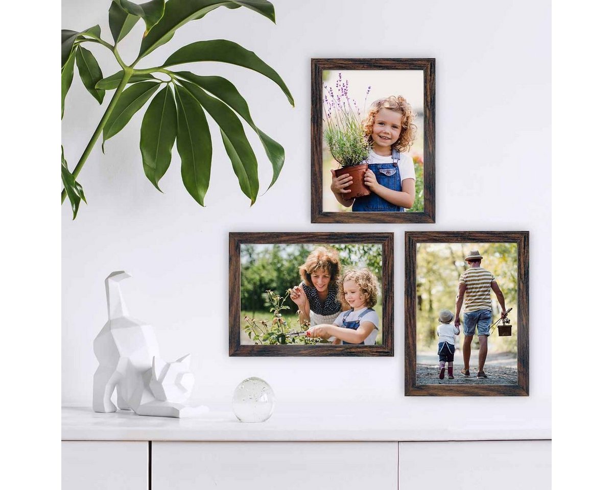 PHOTOLINI Bilderrahmen 3er Set, stabiles MDF-Holz, mit Acrylglas, extra Zubehör PHOTOLINI Bilderrahmen 3er Set, stabiles MDF-Holz, mit Acrylglas, extra Zubehör von PHOTOLINI