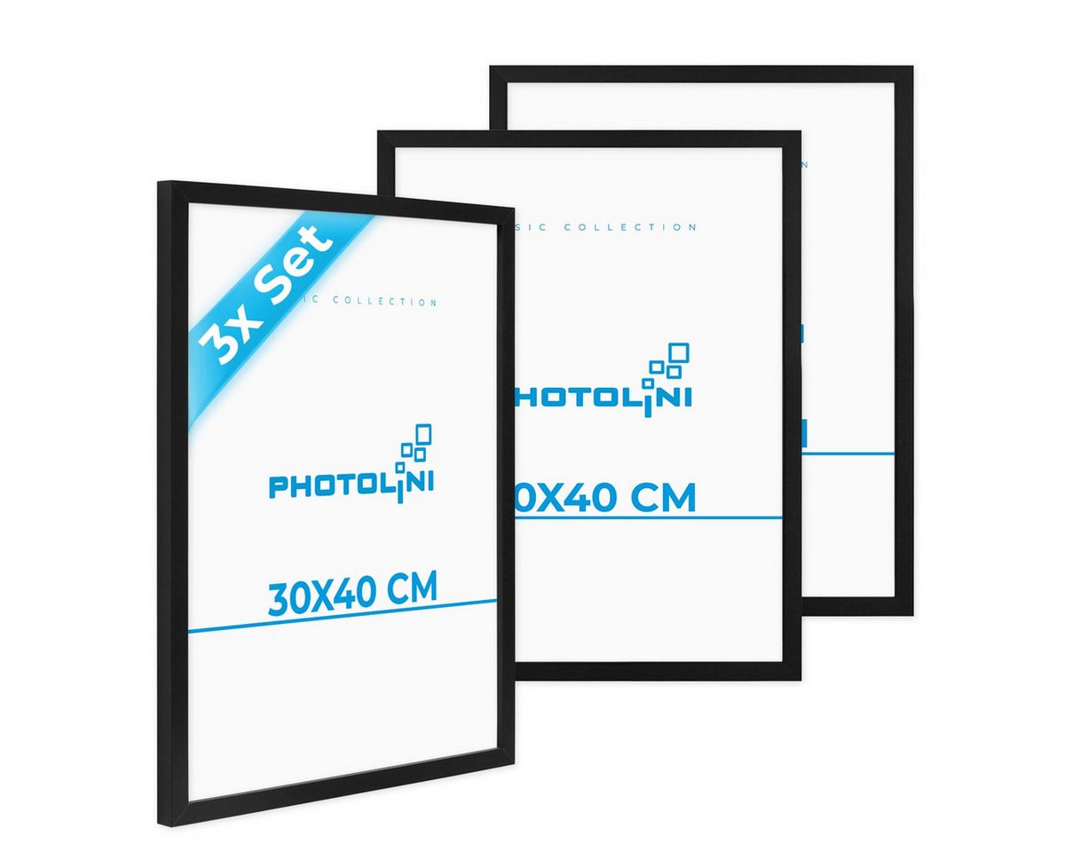 PHOTOLINI Bilderrahmen 3er Set, stabiles MDF-Holz, mit Acrylglas, extra Zubehör PHOTOLINI Bilderrahmen 3er Set, stabiles MDF-Holz, mit Acrylglas, extra Zubehör von PHOTOLINI