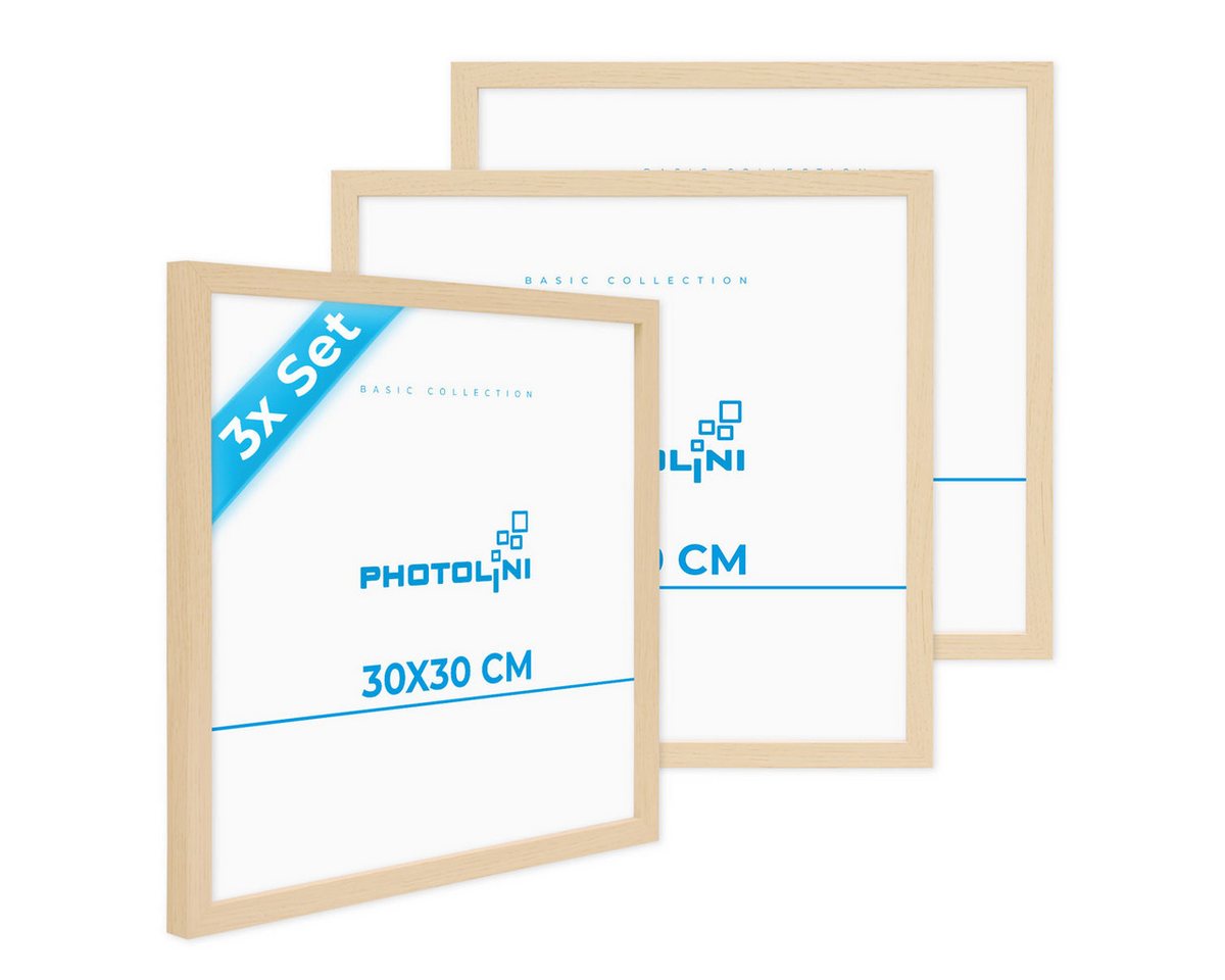 PHOTOLINI Bilderrahmen 3er Set, stabiles MDF-Holz, mit Acrylglas, extra Zubehör PHOTOLINI Bilderrahmen 3er Set, stabiles MDF-Holz, mit Acrylglas, extra Zubehör von PHOTOLINI