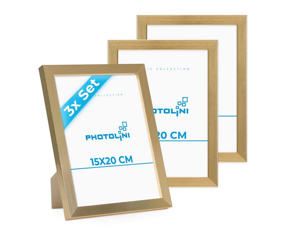 PHOTOLINI Bilderrahmen 3er Set, stabiles MDF-Holz, mit Acrylglas, extra Zubehör PHOTOLINI Bilderrahmen 3er Set, stabiles MDF-Holz, mit Acrylglas, extra Zubehör von PHOTOLINI
