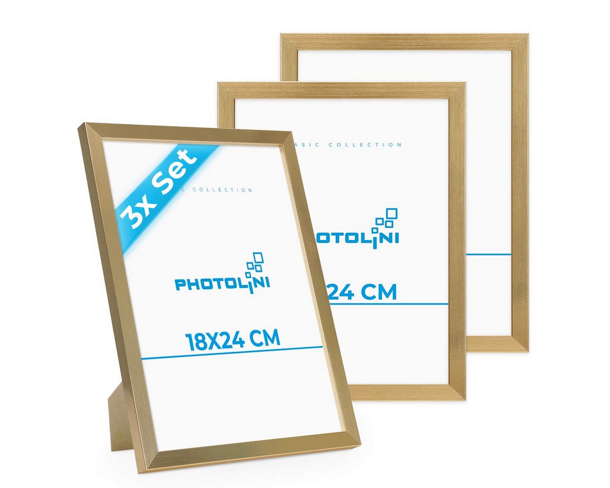 PHOTOLINI Bilderrahmen 3er Set, stabiles MDF-Holz, mit Acrylglas, extra Zubehör PHOTOLINI Bilderrahmen 3er Set, stabiles MDF-Holz, mit Acrylglas, extra Zubehör von PHOTOLINI