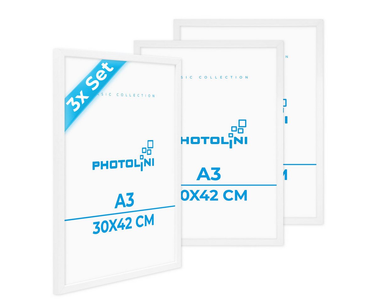 PHOTOLINI Bilderrahmen 3er Set, stabiles MDF-Holz, mit Acrylglas, extra Zubehör PHOTOLINI Bilderrahmen 3er Set, stabiles MDF-Holz, mit Acrylglas, extra Zubehör von PHOTOLINI