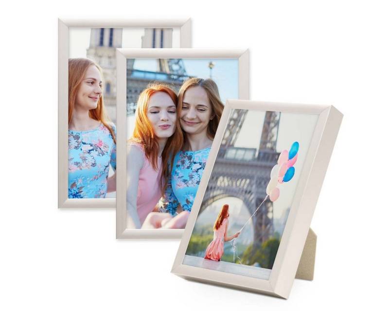 PHOTOLINI Bilderrahmen 3er Set Aluminium Modern Schmal von PHOTOLINI