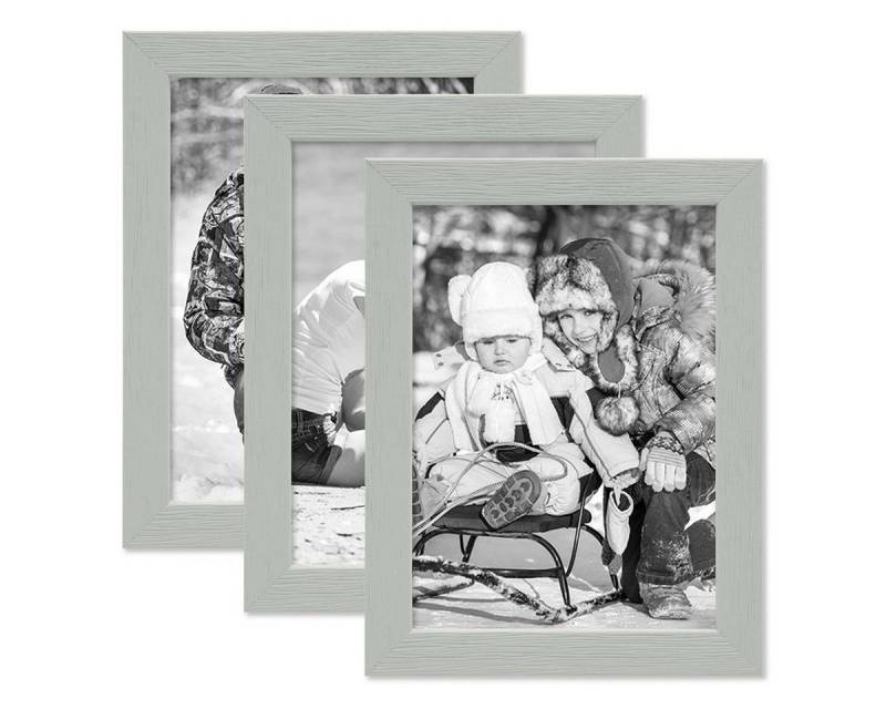 PHOTOLINI Bilderrahmen 3er Set Massivholz-Rahmen - in bunten Regenbogenfarben von PHOTOLINI