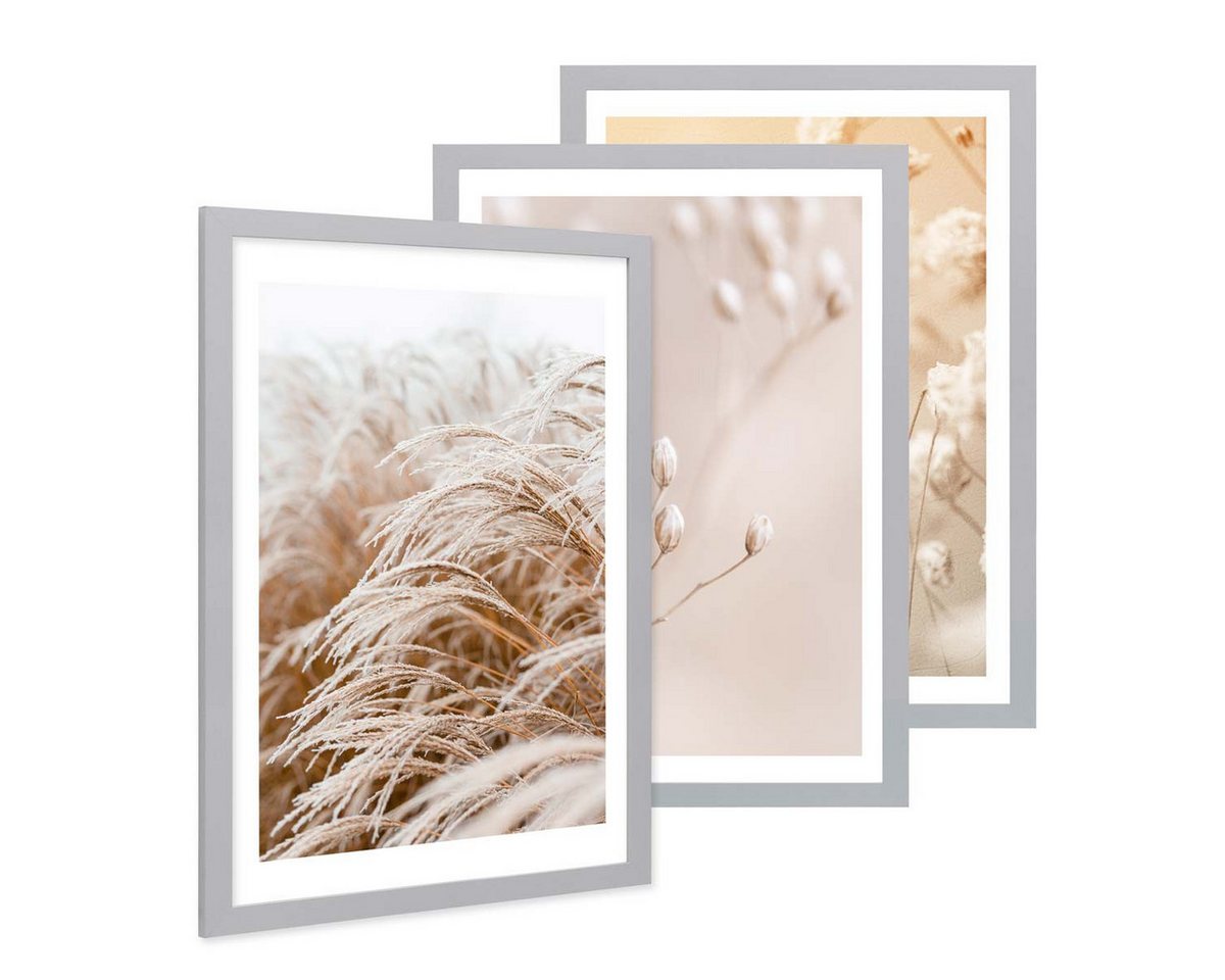 PHOTOLINI Bilderrahmen 3er Set breite Rahmen, extra Zubehör, (3er Set), im modernen Stil für Ihre stilvolle Wanddekoration von PHOTOLINI