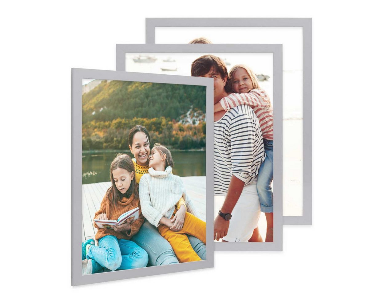 PHOTOLINI Bilderrahmen 3er Set breite Rahmen, extra Zubehör, (3er Set), im modernen Stil für Ihre stilvolle Wanddekoration von PHOTOLINI