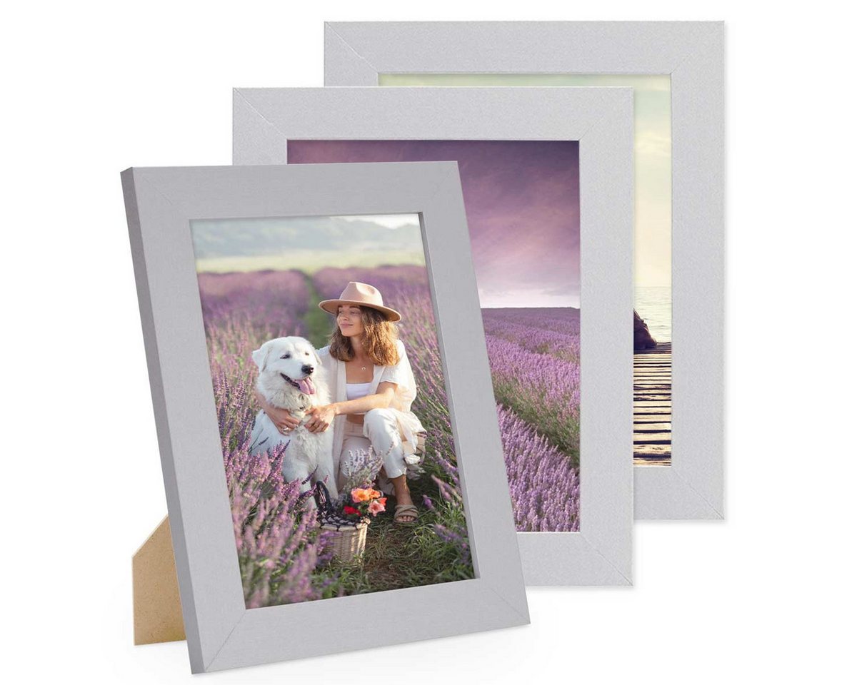 PHOTOLINI Bilderrahmen 3er Set breite Rahmen, extra Zubehör, (3er Set), im modernen Stil für Ihre stilvolle Wanddekoration von PHOTOLINI