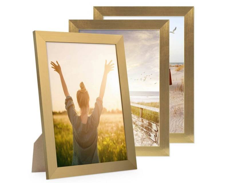 PHOTOLINI Bilderrahmen 3er Set breite Rahmen, extra Zubehör, (3er Set), im modernen Stil für Ihre stilvolle Wanddekoration von PHOTOLINI