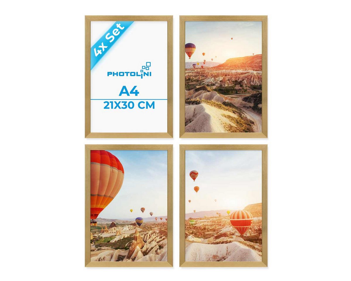 PHOTOLINI Bilderrahmen 4er Set 21x30 cm / DIN A4 Modern Schmal mit Acrylglas PHOTOLINI Bilderrahmen 4er Set 21x30 cm / DIN A4 Modern Schmal mit Acrylglas von PHOTOLINI