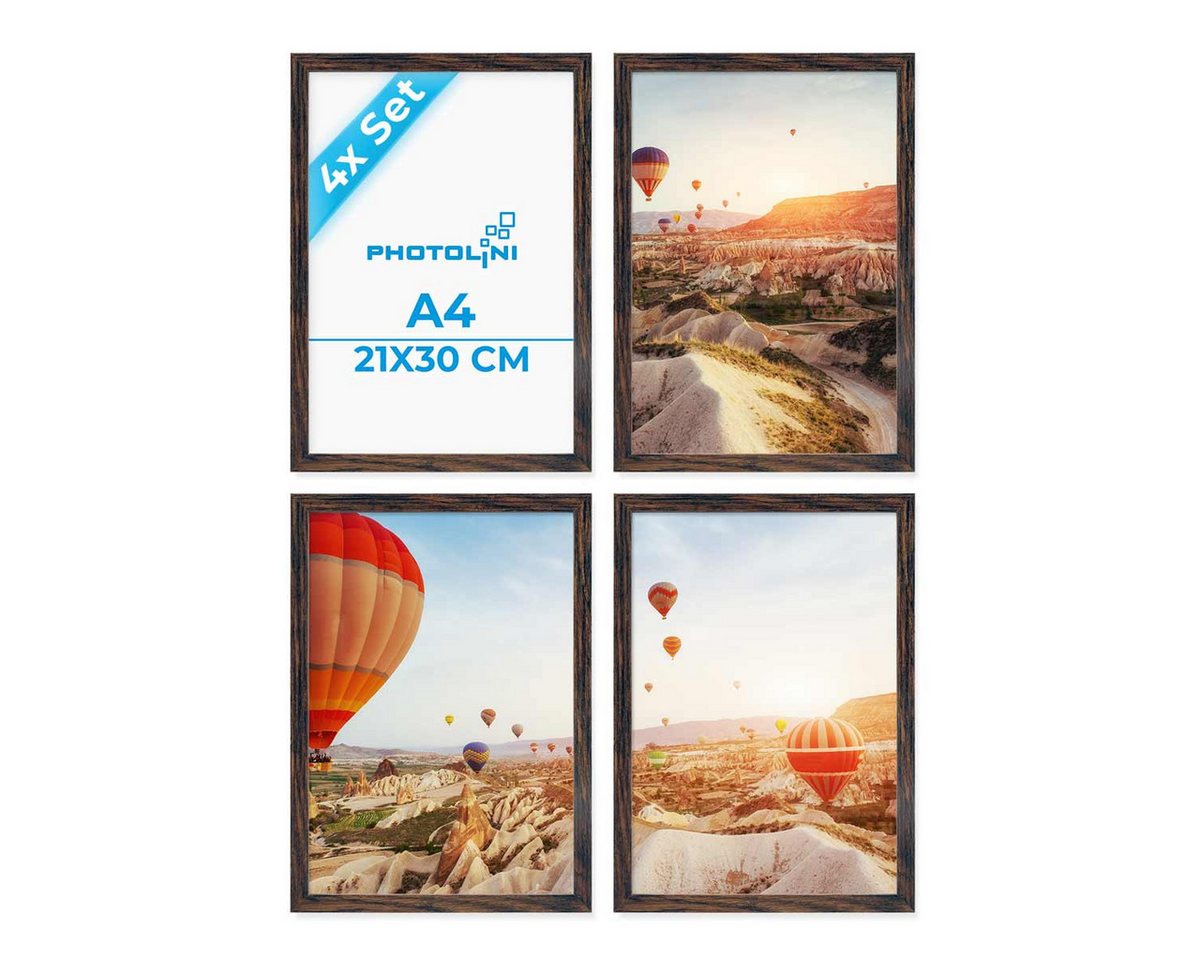 PHOTOLINI Bilderrahmen 4er Set 21x30 cm / DIN A4 Modern Schmal mit Acrylglas PHOTOLINI Bilderrahmen 4er Set 21x30 cm / DIN A4 Modern Schmal mit Acrylglas von PHOTOLINI
