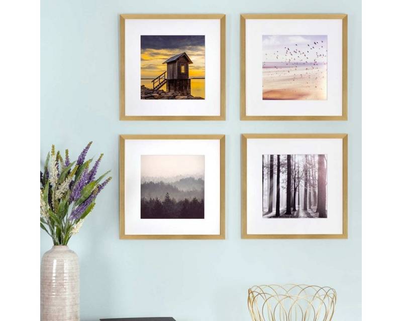 PHOTOLINI Bilderrahmen 4er Set 30x30 cm Modern Schmal mit Passepartout PHOTOLINI Bilderrahmen 4er Set 30x30 cm Modern Schmal mit Passepartout von PHOTOLINI