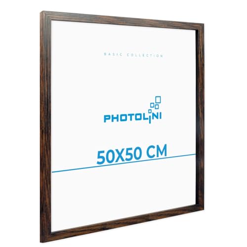 PHOTOLINI Bilderrahmen 50x50 Eiche Dunkel aus MDF-Holz Poster-Rahmen, bruchsicheres Acrylglas, zum Aufhängen, extra Zubehör - für Fotos & Poster PHOTOLINI Bilderrahmen 50x50 Eiche Dunkel aus MDF-Holz Poster-Rahmen, bruchsicheres Acrylglas, zum Aufhängen, extra Zubehör - für Fotos & Poster von PHOTOLINI